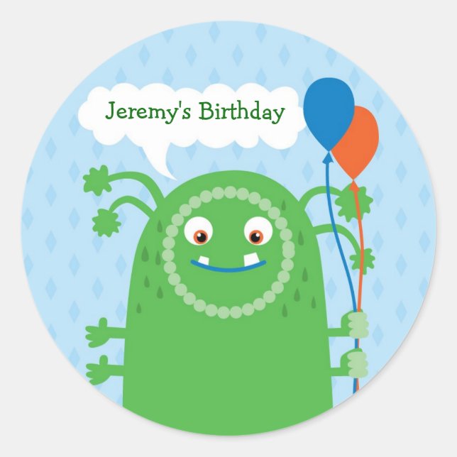 Rond Sticker pour sceau de faveur Monster Bash (Devant)