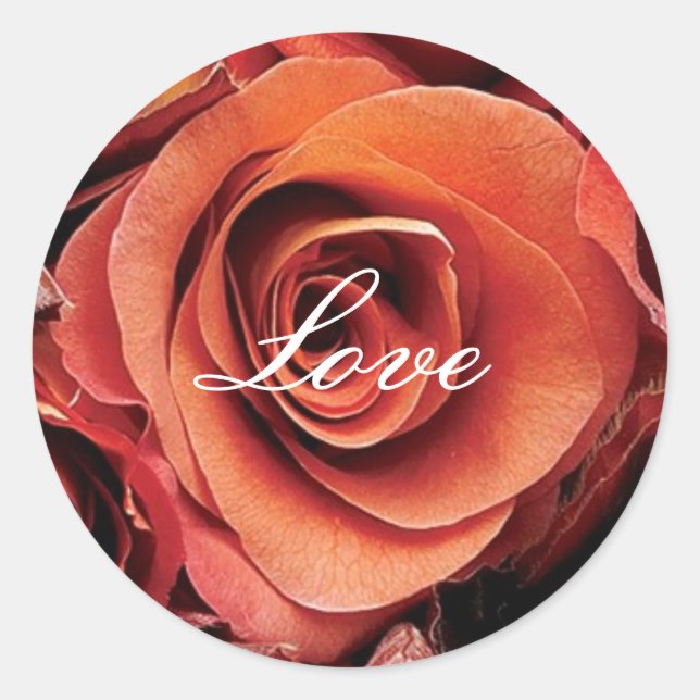 Rond Sticker pour sceau d'enveloppe Mariage d'amour (Devant)