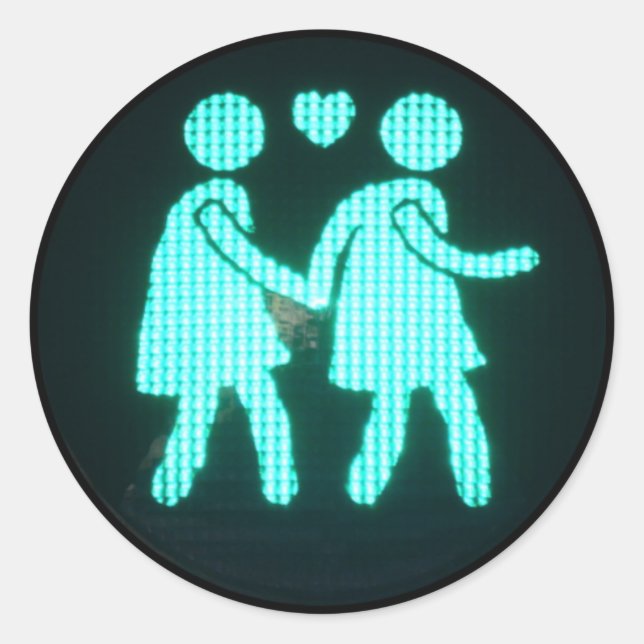 Rond Sticker pour signal piéton lesbien (Devant)