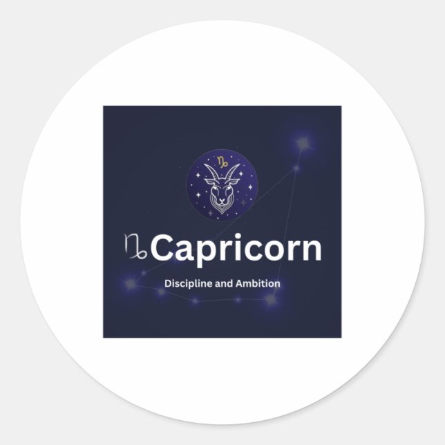 Rond Sticker pour signes zodiac Capricorn (Devant)