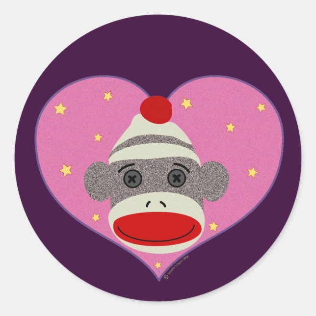 Rond Sticker pour singe de mon coeur (Devant)