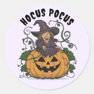 Rond Sticker pour sorcière Halloween drôle