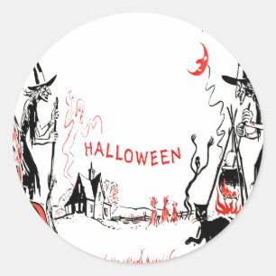 Rond Sticker pour sorcières d'Halloween