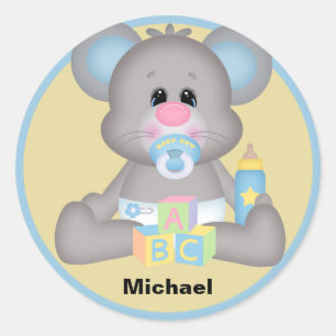 Rond Sticker pour souris bébé personnalisé