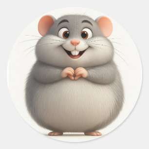 Rond Sticker pour souris Cartoon-Coeur
