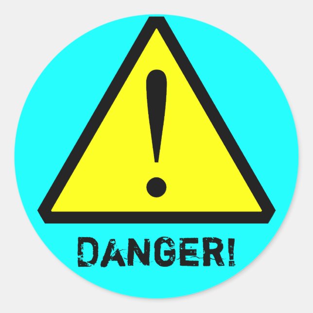 Rond Sticker pour Symbole d'Avertissement Personnalisab (Devant)