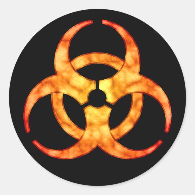 Rond Sticker pour Symbole de Biodanger Orange Cloud (Devant)