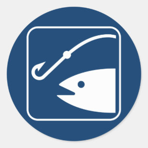 Rond Sticker pour symbole de pêche