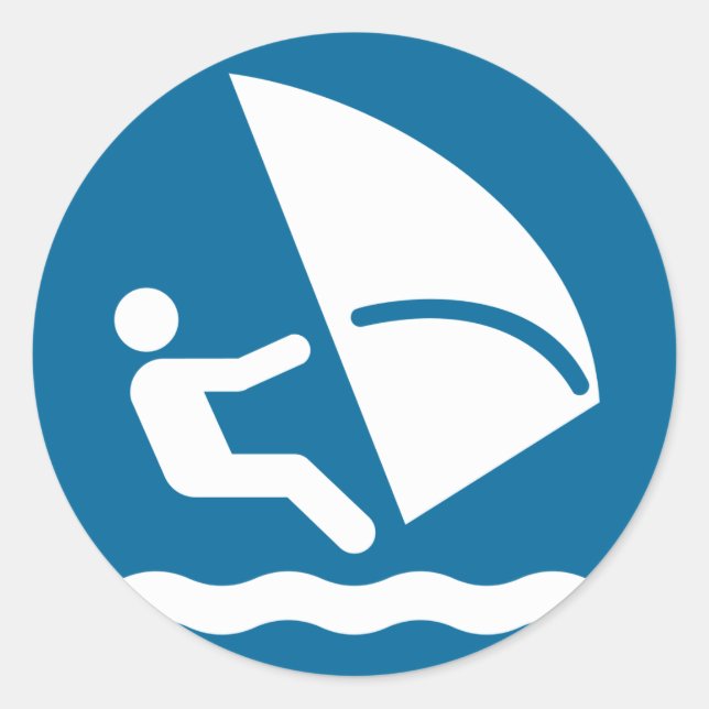 Rond Sticker pour symbole de planche à voile (Devant)