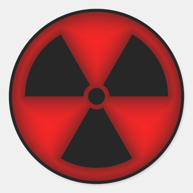 Rond Sticker pour symbole de rayonnement rouge (Devant)