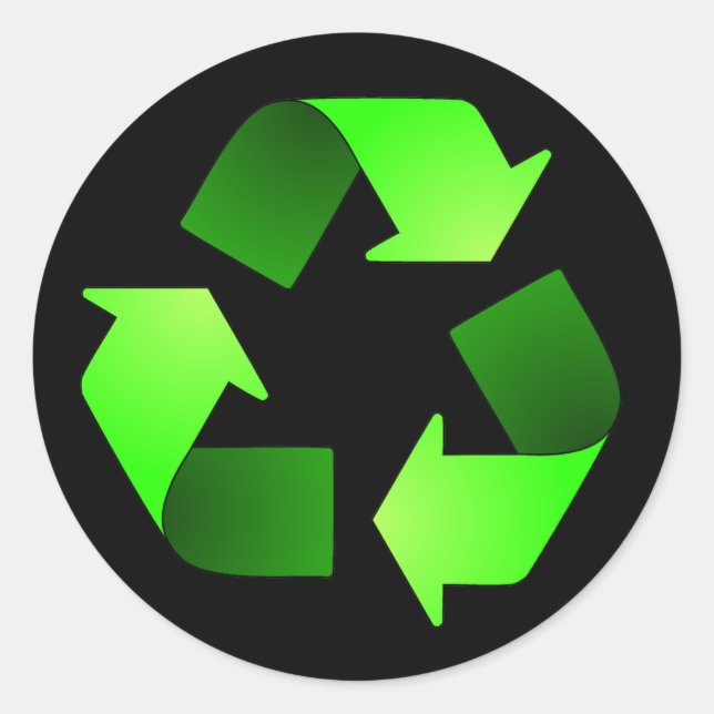 Rond Sticker pour symbole de recyclage (Devant)