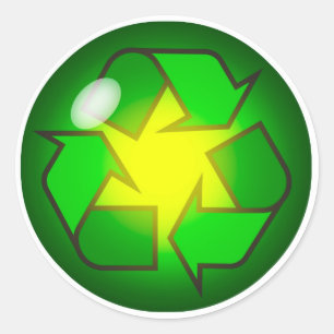 Rond Sticker pour symbole de recyclage