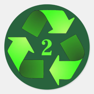 Rond Sticker pour symbole de recyclage - Choisissez le