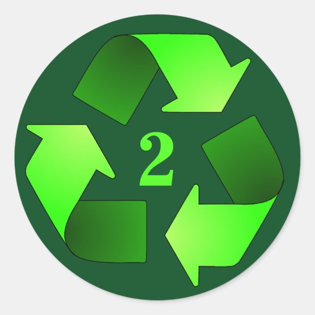 Rond Sticker pour symbole de recyclage - Choisissez le  (Devant)