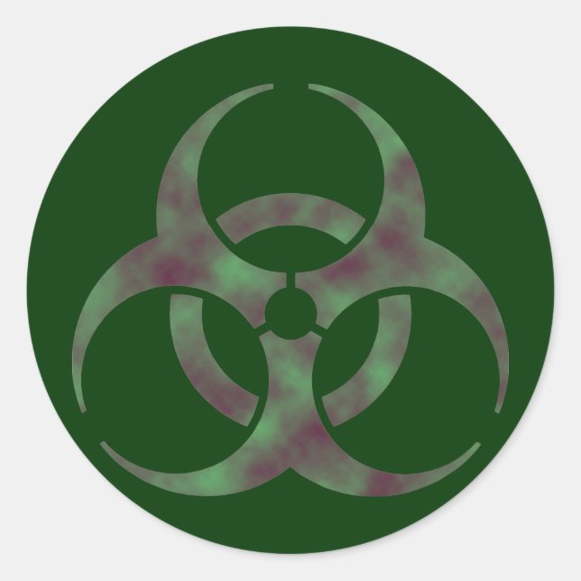 Rond Sticker pour symbole de risque biologique Zombie (Devant)