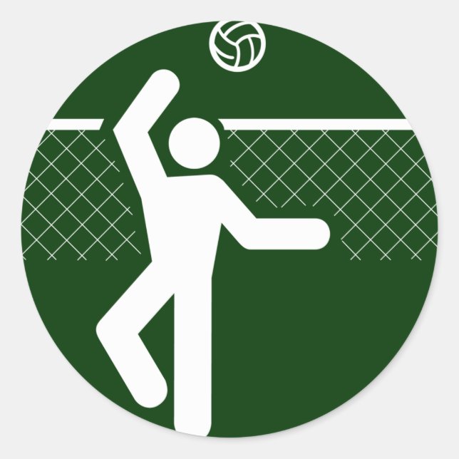 Rond Sticker pour Symbole de volleyball (Devant)