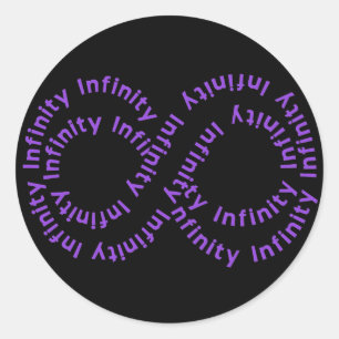 Rond Sticker pour symbole d'infini violet