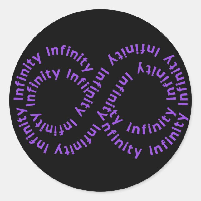 Rond Sticker pour symbole d'infini violet (Devant)