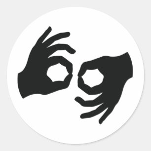 Rond Sticker pour symbole manuel ASL