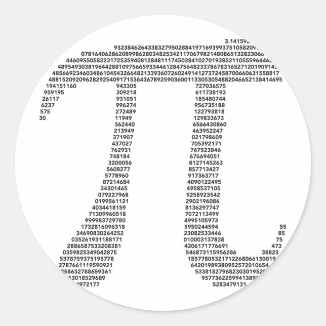 Rond Sticker pour symbole Pi (Devant)