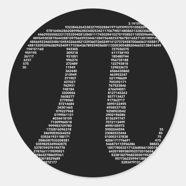 Rond Sticker pour symbole Pi (Devant)