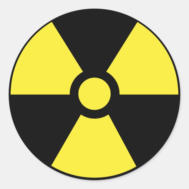 Rond Sticker pour symbole radioactif (Devant)