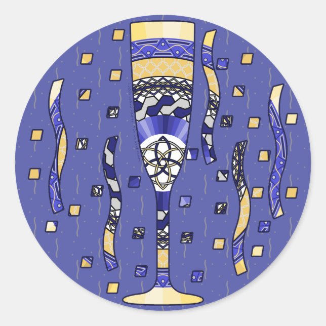 Rond Sticker pour toast du Nouvel An (Devant)