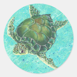 Rond Sticker pour tortue de mer