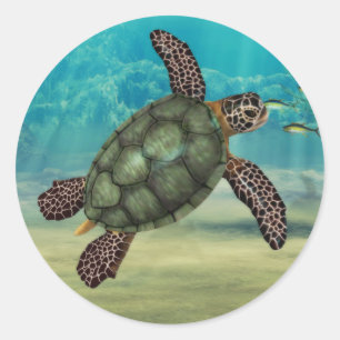 Rond Sticker pour tortue de mer