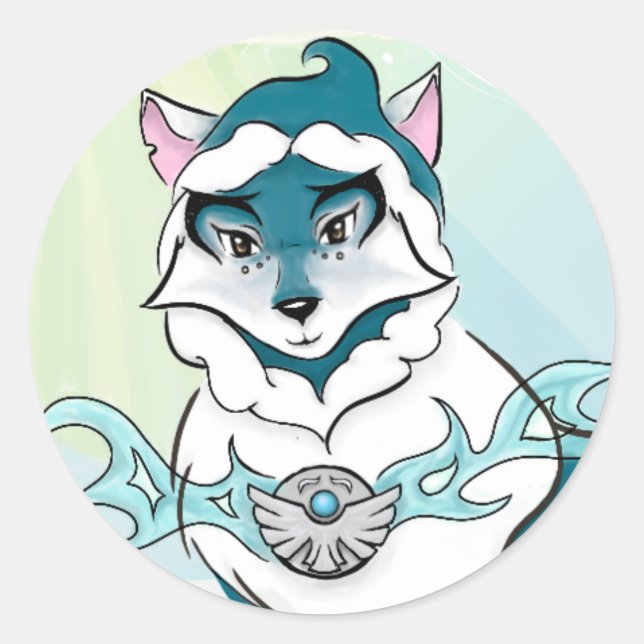 Rond Sticker pour Wolf Arctic Spirit (Devant)
