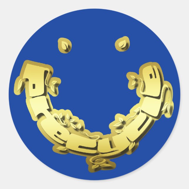 Rond Sticker Precycle en lettres feuille or (Devant)