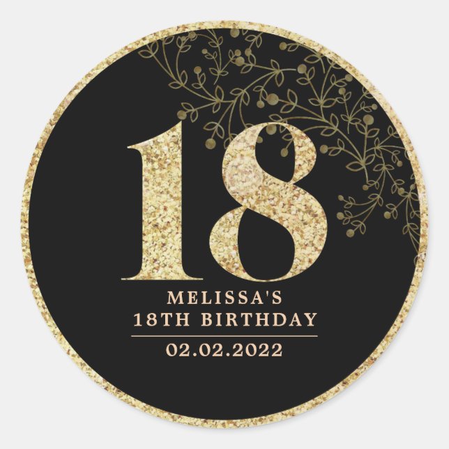 Rond Sticker préféré Black & Gold 18e anniversaire (Devant)