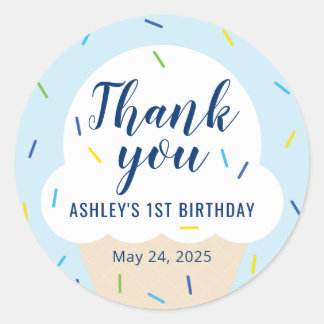 Rond Sticker préféré de la crème glacée garçon