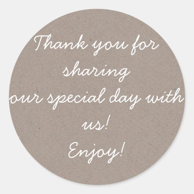 Rond Sticker préféré Kraft & mariage blanc (Devant)