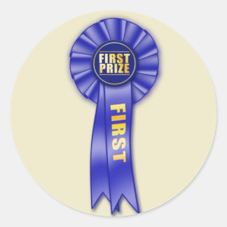 Rond sticker premier prix de la rosette bleue