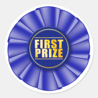 Rond sticker premier prix de la rosette bleue