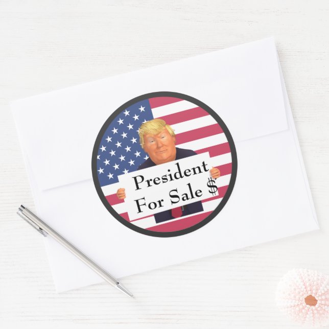 Rond Sticker Président Pour Vente (Enveloppe)