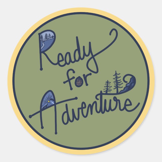 Rond Sticker prêt pour l'aventure (Devant)