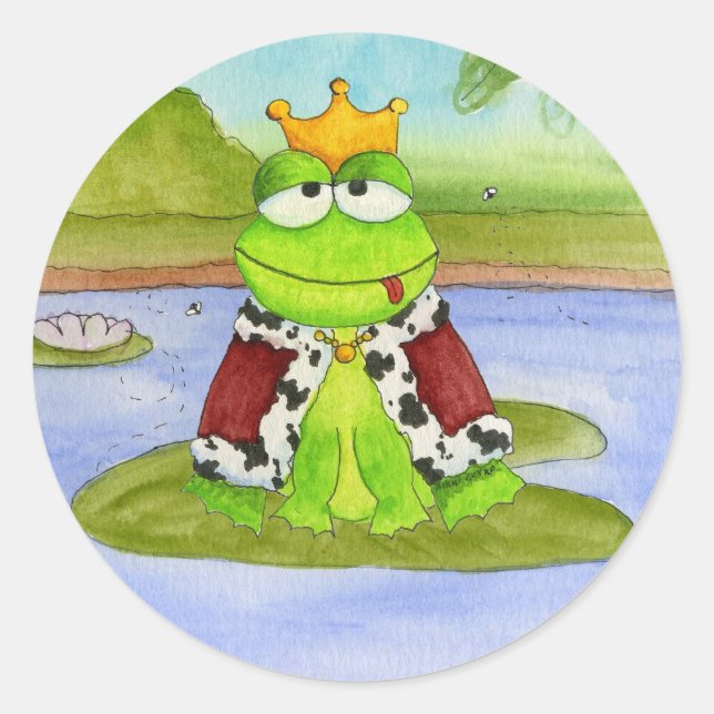 Rond Sticker Prince de grenouille (Devant)