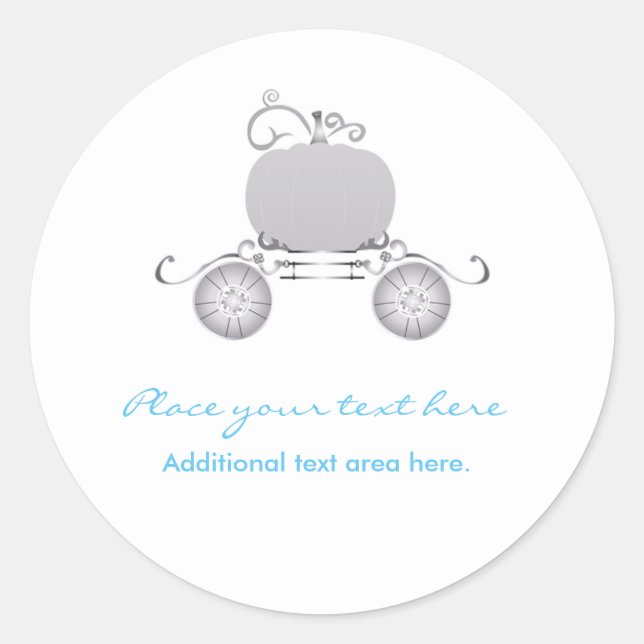Rond Sticker Princess Cinderella Elegant Carriage Party (Devant)