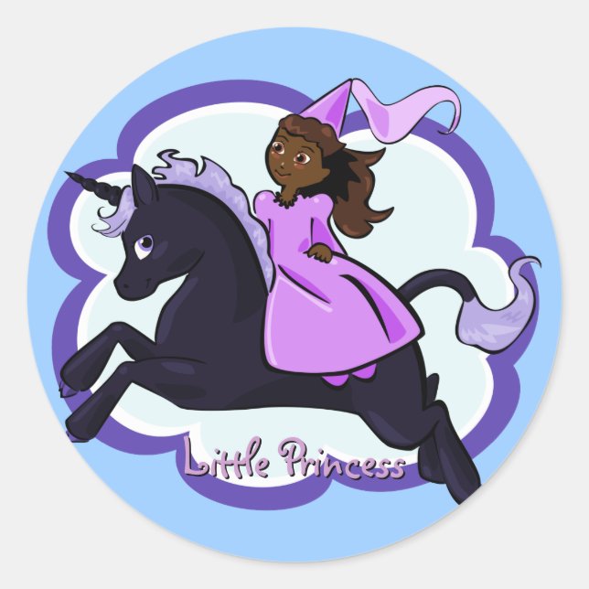 Rond Sticker Princess et Unicorn (Devant)