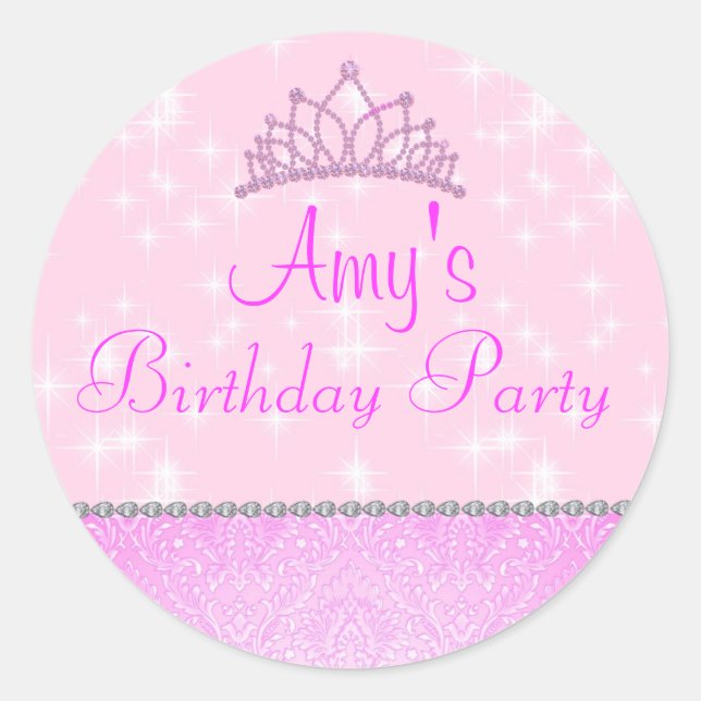 Rond Sticker Princess Sparkle rose (Devant)