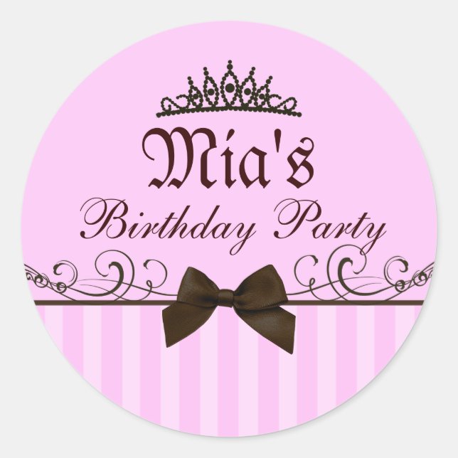 Rond Sticker princesse rose (Devant)