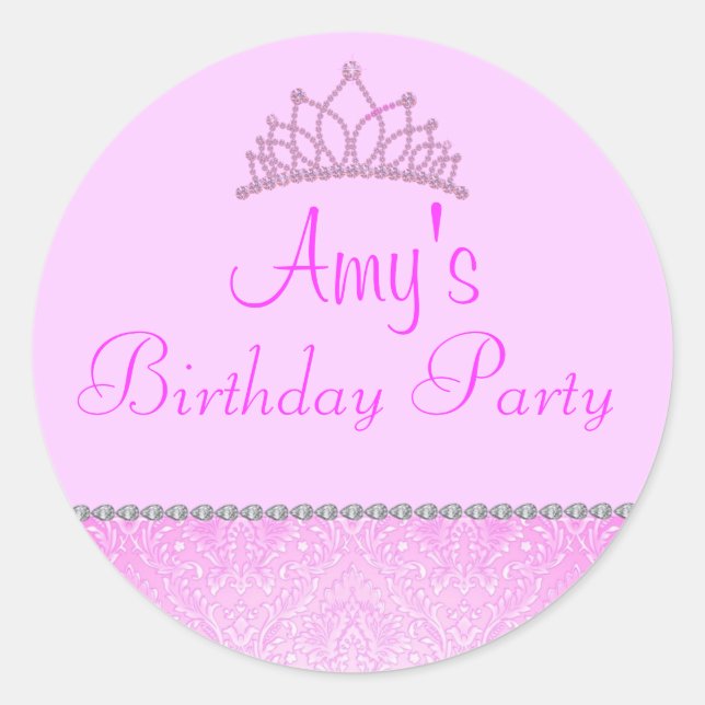 Rond Sticker princesse rose (Devant)