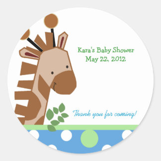 Rond Sticker Privilège Jungle Adventure Blue Round Cust