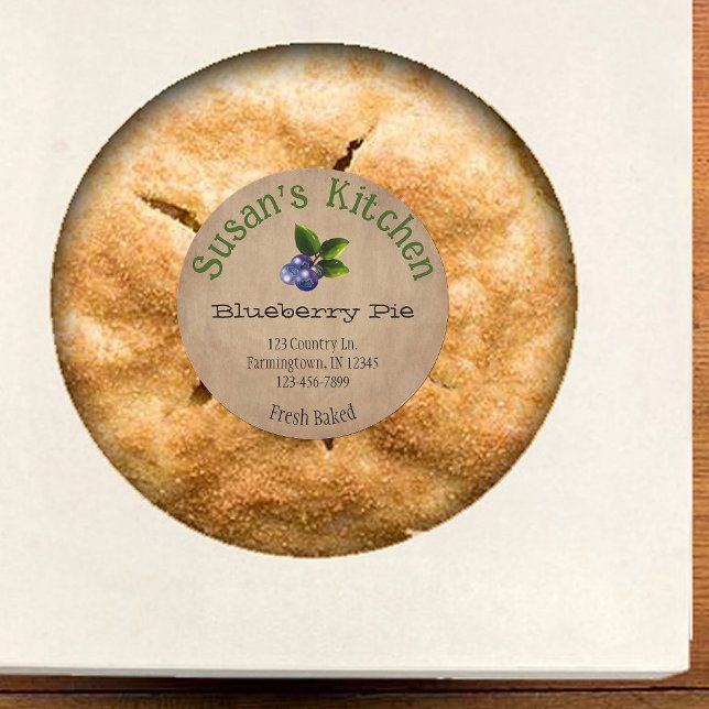 Rond Sticker produit à tarte personnalisée Country Blue (Créateur téléchargé)