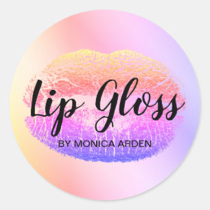 Rond Sticker professionnel branché Rainbow Lip Gloss