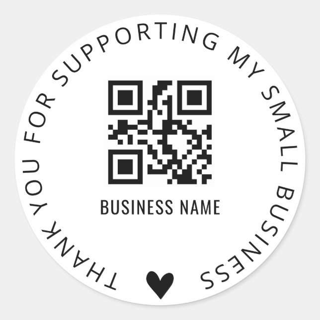 Rond Sticker professionnel de Merci et de code QR perso (Devant)