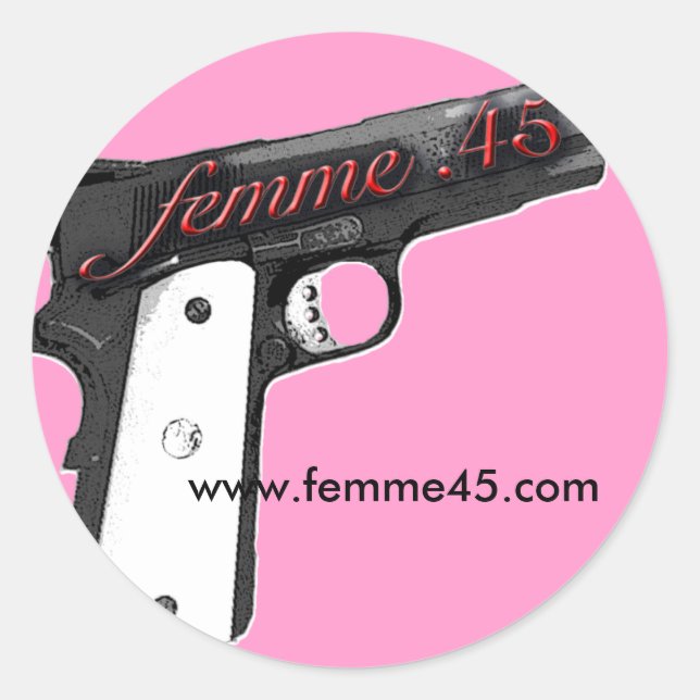 Rond Sticker Promo Femme .45 rose (Devant)