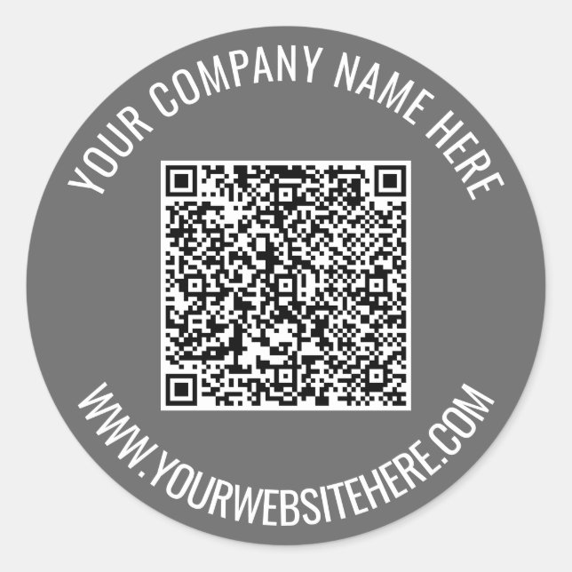 Rond Sticker promotionnel de texte personnalisé QR Code (Devant)
